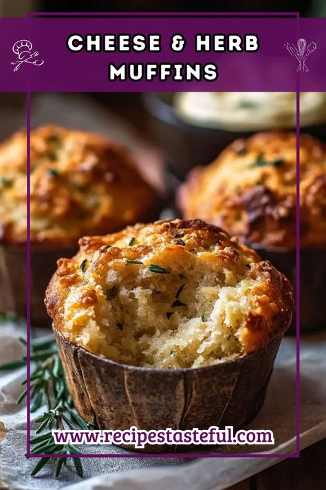 These delightful Cheese & Herb Muffins are a perfect blend of savory flavors, featuring a mix of whole wheat and cake flour, enhanced with cheddar and parmesan cheese. Topped with a unique whipped Bovril butter, they make an irresistible snack or side dish for any meal. Cheddar Muffins, Making Cheese, Baking Muffins, Quick Weeknight Meals, Breakfast Muffins, Aromatic Herbs, Lunch Snacks, How To Make Cheese, Cake Flour