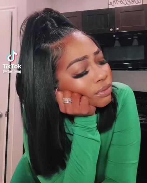 Up Down Ponytail, Quick Weave Ponytail Hairstyles, Quick Weave Ponytail, Down Ponytail, Hairstyles With Weave, Weave Ponytail Hairstyles, Sleek Ponytail Hairstyles, Weave Ponytail, Black Ponytail Hairstyles