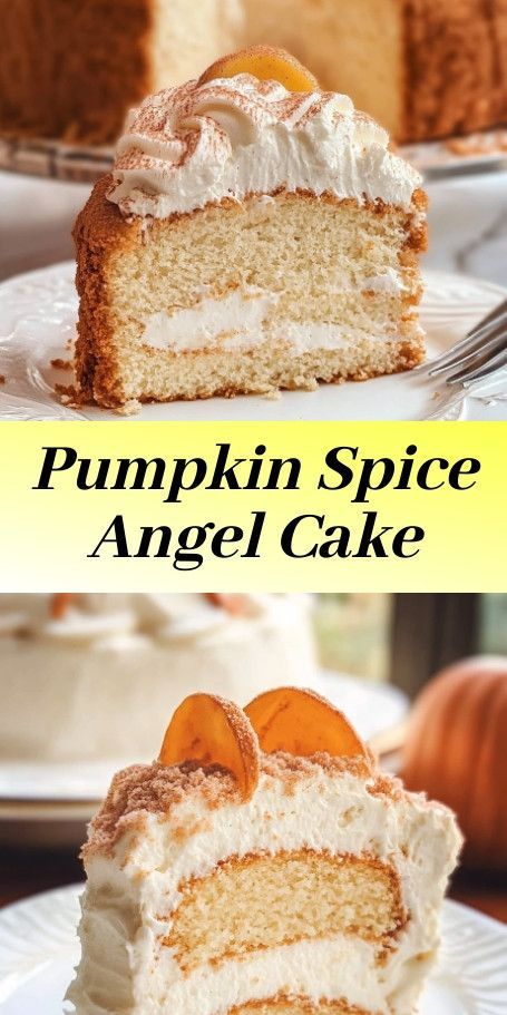 #PumpkinSpice #AngelFoodCake #FallBaking #PumpkinDessert #AutumnTreats #BakingFromScratch #SeasonalBakes #FluffyCake #PumpkinLovers #CakeRecipe Pumpkin Angel Food Cake Recipe, Pumpkin Cake Recipes, Angel Cake, Fall Flavors, Unique Cakes, Angel Food Cake, Food Cake, Pumpkin Dessert, Pumpkin Cake