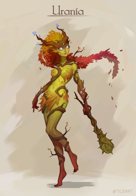 ArtStation - more dnd commissions Dnd Plant Race, Forest Nymph Character Design, Simic Hybrid Dnd, Dnd Fae, Plant Monster, Plant People, Fantasy Races, Dungeons And Dragons Characters, Dnd Art