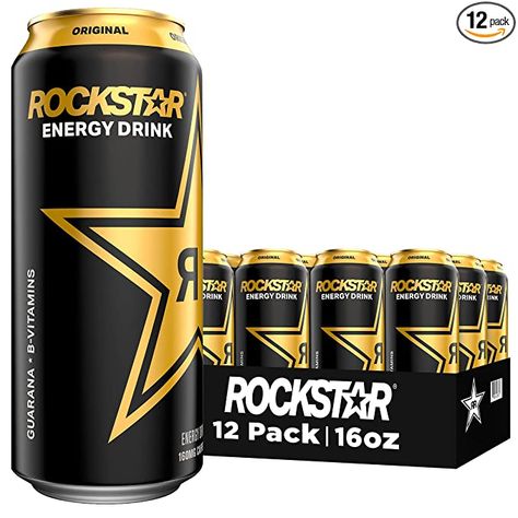 Rockstar Energy Drink, Original, 16oz Cans (12 Pack) (Packaging May Vary) Rockstar Drink, Rockstar Energy Drink, Rockstar Energy Drinks, Watermelon Drink, Rockstar Energy, Coca Cola Can, Orange Drinks, Carbonated Water, Flavor Enhancers