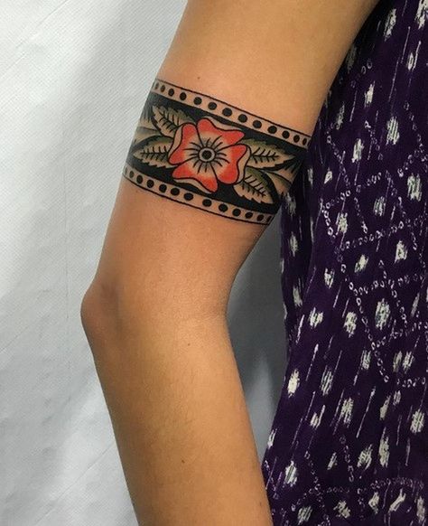 Bracelet Tattoo Design, Yg Tattoos, Deco Tattoo, Marigold Tattoo, Wrist Bracelet Tattoo, Art Deco Tattoo, Garter Tattoo, Cuff Tattoo, Bracelet Tattoo