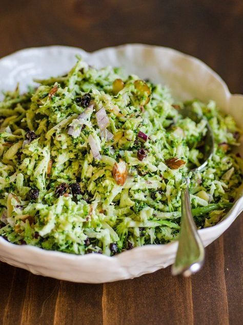 Recipe: Light & Easy Broccoli Salad — Recipes from The Kitchn Healthier Salads, Summer Potluck Dishes, Broccoli Slaw Recipes, Easy Broccoli Salad, Easy Broccoli, Broccoli Salad Recipe, Thanksgiving Dinner Recipes, Broccoli Slaw, Potluck Dishes