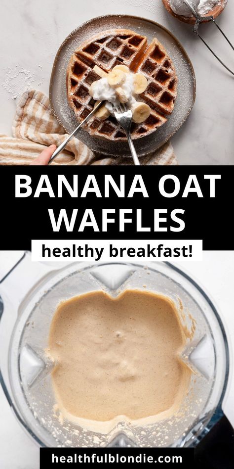 These delicious 6 ingredient flourless banana oat waffles are soft and fluffy on the inside with nice crispy edges. No flour is needed for these homemade blender waffles – it’s hard to tell they are gluten free and healthy! Gluten And Dairy Free Waffles, Banana Oats Waffles, Banana Oatmeal Waffles Healthy, Almond Flour Banana Waffles, Healthy Breakfast Gluten Free Dairy Free, Oat Banana Waffles, Gluten Free Banana Waffles, Banana Oat Waffles Healthy, Waffle Recipe For Toddler