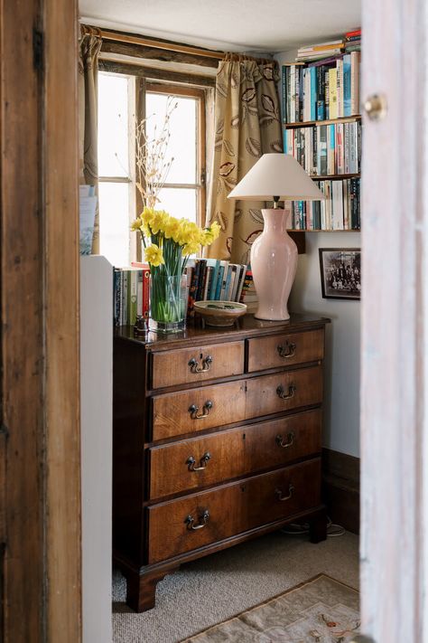 A Cozy Historic English House with Exposed Beams 10 Historic Townhouse, English Country Interiors, Brick Feature Wall, Hastings East Sussex, Cottage Interior Design, Stories To Tell, Exposed Beams, English House, Wooden Beams