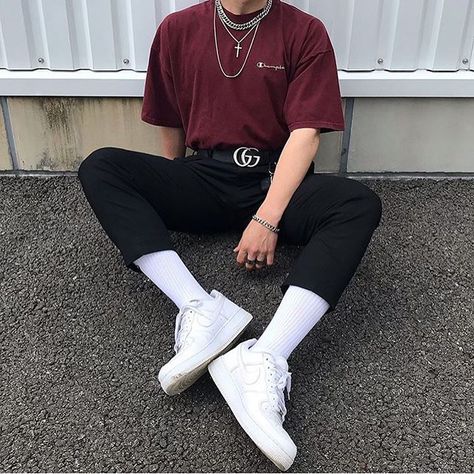 Streetwear on Instagram: “❗️Black or maroon❓❗️ Use our tag #minimalhouse1” Butch Outfits, Thrifted Outfits, Mens Trendy Outfits, Mens Fashion Streetwear, Stylish Mens Outfits, Men Fashion Casual Outfits, Streetwear Men Outfits, Mens Casual Outfits, Edgy Outfits