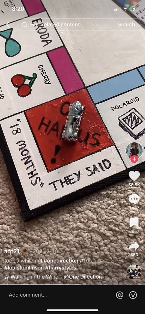 Harry Styles Monopoly, One Direction Monopoly, One Direction Diy, One Direction Crafts, Monopoly Diy, One Direction Gifts, Monopoly, One Direction, Diy Gift