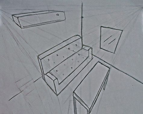 Perspective Drawing Room, 3 Point Perspective Drawing, 3 Point Perspective, Three Point Perspective, Dental Humor, Point Perspective, Perspective Drawing, Drawing Room, Humor