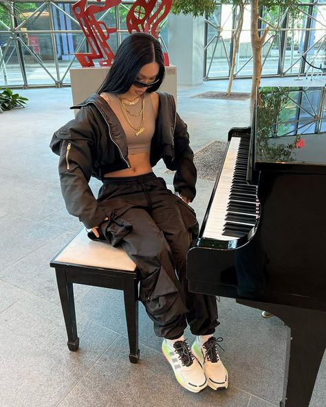 Jenny Lin on Instagram: “Pictures I took from this week 🖤 @adidasoriginals #NMD #giftedbyadidas” Jenny Lin Outfits, Jenny Lin, Shell Suit, Fits Clothes, Girl Fits, Dressy Outfits, Cute Fits, Aesthetic Outfits