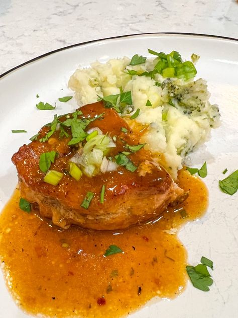 Orange Sauce For Pork, Orange Juice Pork Chops, Orange Pork Chop Recipes, Orange Pork Chops, Amy Roloff Recipes, Orange Pork, Pork Chop Sauce, Madeira Sauce, Pork Chop Marinade