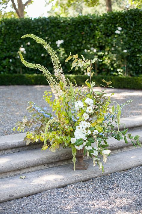 Al Fresco Dinner Party, Fern Bouquet, Beaulieu Garden, Fern Wedding, Reception Bar, Yellow And White Flowers, Al Fresco Dinner, Seaside Garden, Altar Arrangement