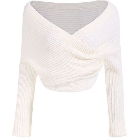 Boat Neck Wraped White Sweater (24 CAD) ❤ liked on Polyvore featuring tops, sweaters, white, loose sweater, boat neck sweater, boat neck tops, loose pullover sweater and long sleeve sweaters White Crop Sweater, White Cropped Sweater, Cropped White Shirt, White Pullover Sweater, White Long Sleeve Sweater, Loose Pullover Sweater, Shirts Crop, White Jumper, White Pullover