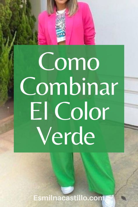 Outfit Verde Y Blanco, Green Pantalon Outfit, Outfit Con Verde, Outfits Con Verde, Green And Grey Outfit, Outfit Pantalon Verde, Outfits Verdes, Ropa Color Neon, Outfits Verde