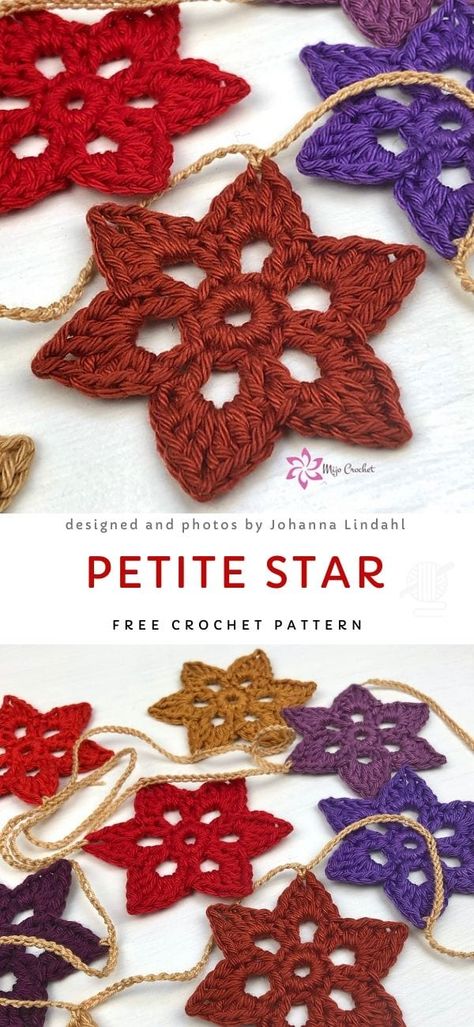 Crochet Star Patterns, Crochet Snowflake Pattern, Crochet Xmas, Christmas Stars, Fun Ornaments, Crochet Christmas Decorations, Crochet Ornaments, Crochet Stars, Crochet Snowflakes