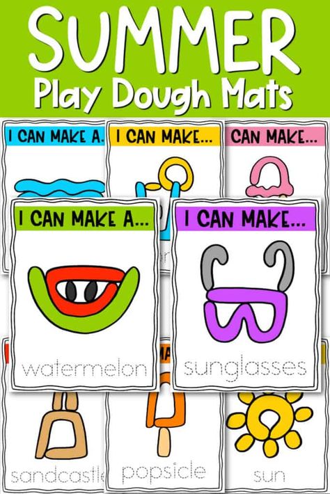 9 Words About Summer Printable Play Dough Mats Summer Daycare, Play Doh Activities, Sensory Words, Summer Vocabulary, Summer Preschool Activities, Play Dough Mats, Summer Worksheets, Dough Mats, Playdough Activities