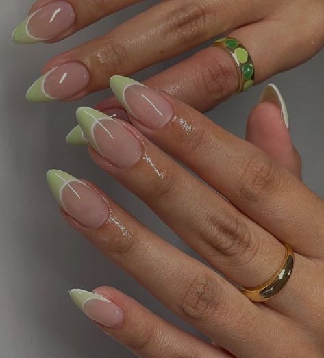 Tip Nails, French Tip Nails, Nail Trends, Nail Art, Nails, Green, White, Art, Nail Tips