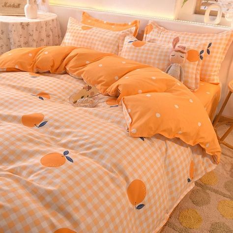 Orange Rooms, Pillow Case Bed, Orange Bedding, Bedroom Orange, Pattern Duvet Cover, Duvet Cover Pattern, Blue Dragon, Orange Pattern, Cute Home Decor