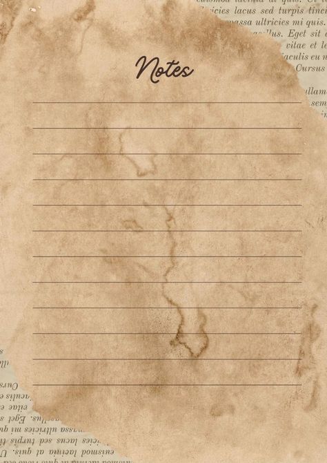 Beautiful Printable Notes Pages, Aesthetic Notes Pages, Stylish Notes Pages Aesthetic Paper Design, Vintage Aesthetic Paper, Old Recipes Vintage, Vintage Writing Paper, Pages Aesthetic, Writing Paper Template, Project Paper, Notes Making, Recipes Vintage