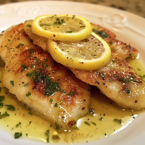 Lemon Butter Fish Fillets 🍋🐟 Enjoy a delightful and zesty meal with these Lemon Butter Fish Fillets. This simple yet flavorful dish is perfect for a quick weeknight dinner or a special occasion. Ingredients: 4 white fish fillets (such as tilapia or cod) Salt and pepper to taste 1/2 cup all-purpose flour 4 tablespoons butter 2 tablespoons olive oil 3 garlic cloves, minced Juice of 2 lemons Zest of 1 lemon 1/4 cup chicken broth Fresh parsley, chopped Lemon slices for garnish Preparation: Prepa... Lemon Butter Fish, Continental Cuisine, Butter Fish, Fish Fillet Recipe, Octopus Recipes, Yams Recipe, Fish Fillets, Lemon Butter Sauce, Lemon Slices