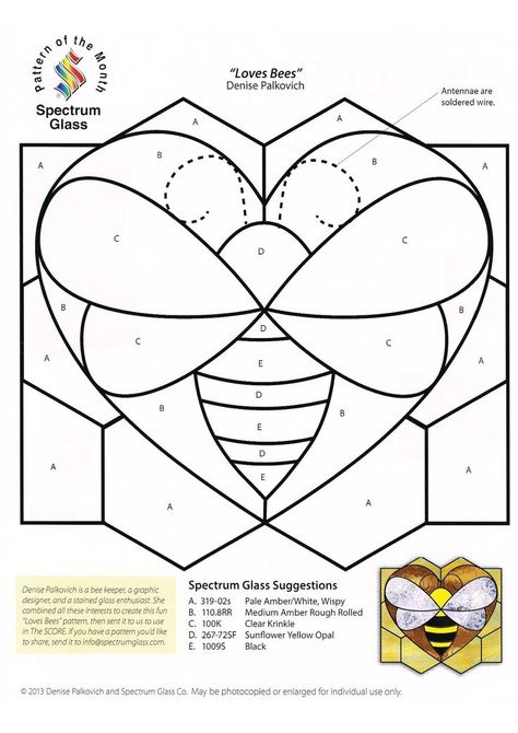 stained glass hearts patterns | Stained Glass Spectrum Pattern Bee Heart | Stained glass Spectrum Stained Glass Patterns, Stained Glass Bees, Stained Glass Heart Patterns, Stained Glass Hearts, Bee Heart, Stained Glass Heart, Spectrum Glass, L'art Du Vitrail, Stained Glass Patterns Free