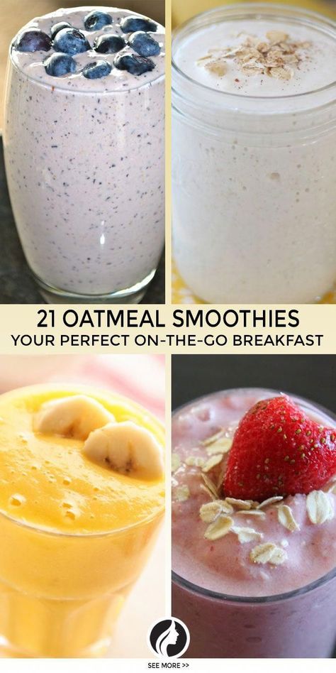 Oatmeal Smoothies Healthy, Avocado Cake, On The Go Breakfast, Oatmeal Smoothie, Cake Easter, Smoothie Ideas, Best Smoothie, Breakfast Smoothie Recipes, Healthy Breakfast Smoothies