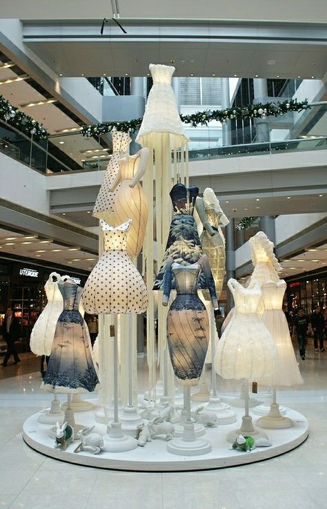 Mezon Dresses Decor, Paper Dresses, Decoration Vitrine, Brand Activations, Mall Decor, Fashion Displays, Store Window Displays, Window Display Design, Retail Inspiration