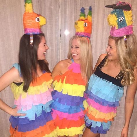 Mexican Theme Party Costume, Mexican Dress Up, Mexican Dress Up Costume Diy, Piñata Costume Diy, Diy Pinata Costume, Pinata Halloween Costume, Pinata Costume, Halloween Ideas Costumes, Mexican Halloween Costume