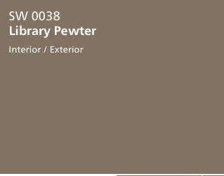 Liberty Pewter Sherwin Williams, Sherwin Williams Dusted Truffle, Sw Library Pewter, Sherwin Williams Library Pewter, Oak Leaf Brown Sherwin Williams, Library Pewter Sherwin Williams, Window Trim Paint, Stucco Paint, Dark Grey Paint