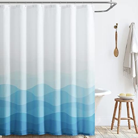 Beach Theme Shower Curtain, Grey Shower Curtain, Ombre Shower Curtain, Gray Shower Curtains, Blue Shower Curtains, Shower Curtain Sizes, Nautical Bathrooms, Bathroom Shower Curtain, Fabric Shower Curtain