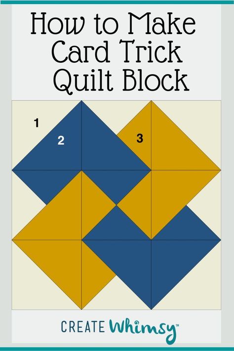 Card Trick Quilt Pattern, Card Trick Quilt, Quarter Square Triangles, Pinwheel Quilt Pattern, Quilt Pattern Book, Modern Quilt Blocks, Side Units, Quilting Designs Patterns, Quilt Sewing Patterns