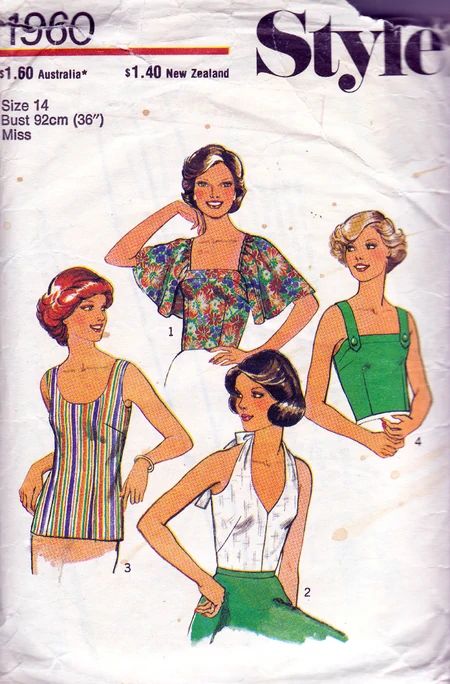 Peasant Blouse Pattern, Peasant Blouses Pattern, 70s Halter, Vintage Dress Sewing Patterns, 1970s Sewing Patterns, Retro Sewing Patterns, Sewing Templates, Robes Vintage, 18th Century Fashion