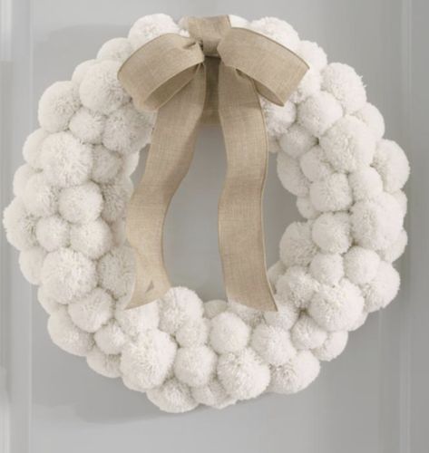 Classic Christmas Music, Christmas Pom Pom, Pom Wreath, Boho Christmas Decor, Wreath Storage, Christmas Wreaths With Lights, Ball Wreath, Pom Pom Wreath, Pom Pom Crafts