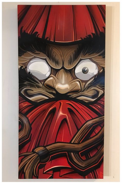 David Tevenal, Tattoo Prints, Battle Damage, Daruma Doll, Tiki Art, Samurai Artwork, Posca Art, Japanese Tattoos, Japanese Art Prints