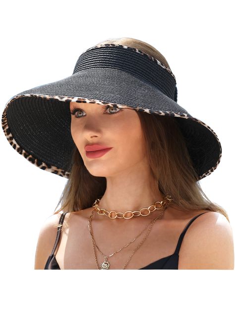 PRICES MAY VARY. Women's beach hats are hand-woven with high-quality 100% paper,good ventilation effect,wear-resistant and durable,even if exposed to the sun for a long time,it will not fade easily. Women's summer straw hat can be adjusted Size:22-22.8''.The cap circumference can be adjusted to a comfortable size according to your head.The empty top design will not mess up your hair. The roll-up straw hat is convenient carrying along,can be folded,and is not easy to deform.While ensuring breatha Beach Visor, Womens Beach Hat, Wide Brim Straw Hat, Summer Straw Hat, Beach Hats, Hat Holder, Best Sunscreens, Visor Hat, Sun Hats For Women