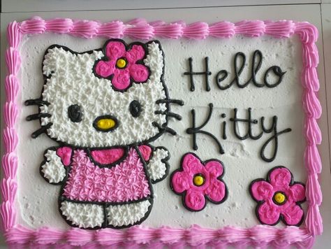 Hello Kitty Cake Hello Kitty Rectangle Cake, Hello Kitty Sheet Cake, Hello Kitty Birthday Party Decorations, Hello Kitty Cake Design, Full Sheet Cake, Pastel Rectangular, Kitty Birthday Cake, Hello Kitty Theme Party, Hello Kitty Birthday Cake