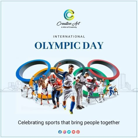 "If you dream and allow yourself to dream, you can do anything." "World Olympic Day" International Olympic Day, Olympics Graphics, Sports Design Ideas, Church Poster Design, Social Media Advertising Design, Church Poster, Engineering Colleges, Sports Day, Graphic Design Lessons