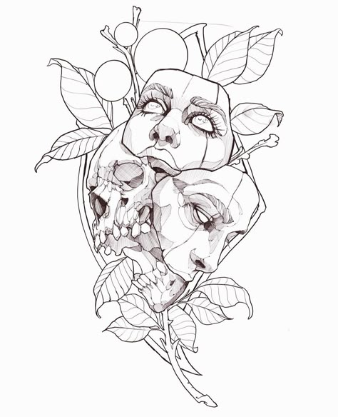 Neotraditional Tattoo Flash Art, Arte Grunge, Muster Tattoos, Sketch Tattoo Design, Nice Ideas, Dark Art Tattoo, Tattoo Art Drawings, Custom Tattoo Design, Dark Tattoo