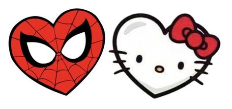 Spiderman And Hello Kitty, Hello Kitty And Spiderman, Drawing Hearts, Spiderman Pixel Art, Minecraft Diy, Spiderman Stickers, Images Hello Kitty, Spiderman Drawing, Hello Kitty Tattoos