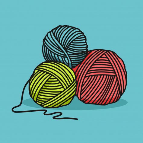 Ball of yarn cartoon illustration Premiu... | Premium Vector #Freepik #vector #background Yarn Illustration Drawings, Ball Of Yarn Illustration, Ball Of Yarn Drawing, Crochet Vector, Yarn Cartoon, Yarn Drawing, Yarn Illustration, Portfolio Pieces, Yarn Painting