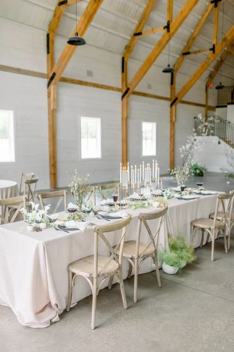 | Florist: Atmospheric Floral | Venue: Northern Haus, Door County, WI | Photographer: 5th Photography | Palette: warm neutrals with a hint of aubergine Organic White Wedding Florals, Wedding Farm Table Candles, Fleetwood Farm Winery Wedding, Normandy Farm Wedding, Planterra Conservatory Wedding Michigan, Door County Wi, Wedding Doors, In Door, Tell A Story