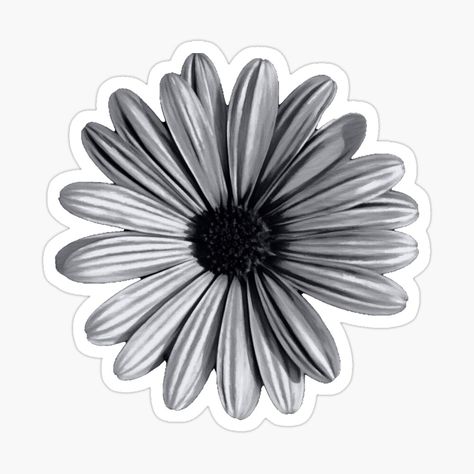 Get my art printed on awesome products. Support me at Redbubble #RBandME: https://www.redbubble.com/i/sticker/Black-and-white-drawn-Daisy-Flower-by-SunnyDesignsCo/52485711.EJUG5?asc=u Daisy Flower Sticker, Drawn Daisy, Black And White Daisy, White Daisy Flower, Gray Flower, Grey Flowers, White Daisy, Round Stickers, Daisy Flower