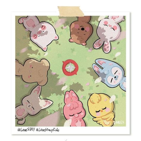 Skzoo Fanart Cute Ot8, Skzoo Painting, Skzoo Wallpapers Ot8 Cute, Stray Kids Cartoon, Iphone Wallpaper Music, Kids Zoo, Cute Website, Cute Doodle Art, Skz In Cute