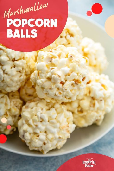 No Bake Cheesecakes, Marshmallow Popcorn Balls, Buttery Popcorn, Popcorn Balls Recipe, Marshmallow Popcorn, How To Make Marshmallows, Popcorn Balls, Marshmallow Treats, Rice Krispy