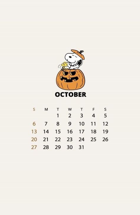 Snoopy October, October Wallpaper, Being Organized, November Calendar, October Calendar, 달력 디자인, Ipad Games, Desk Wall, Phone Lock