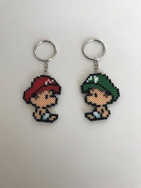 Nerdy Perler Beads, Harry Potter Perler Beads, Pixel Beads, Art Perle, Hama Beads Design, Keychain Necklace, Mario Luigi, Motifs Perler, Melty Beads