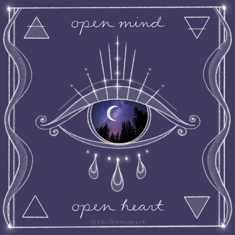 "Open" art print ✧ Third eye chakra witchy vibes ✧ Available for purchase on Etsy Open Third Eye, Third Eye Art, Celestial Decor, Witch Wallpaper, Eye Decor, Witchy Wallpaper, Open Art, Celestial Art, Magical Art