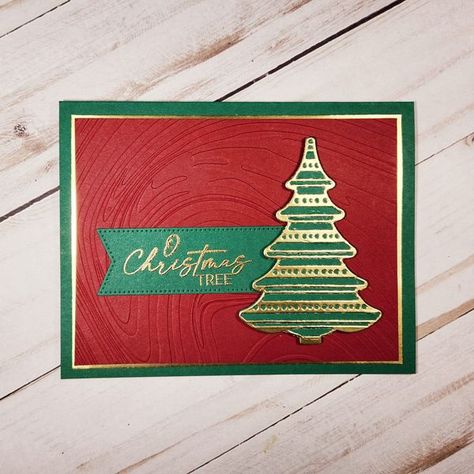 30 Day Christmas Card Making Challenge | Day 1 | Facebook Decorative Trees, Christmas Card Making, Stampin Up Christmas Cards, Christmas Holiday Cards, Christmas Cards To Make, Christmas Cards Handmade, Treat Boxes, Homemade Cards, Stampin Up Cards