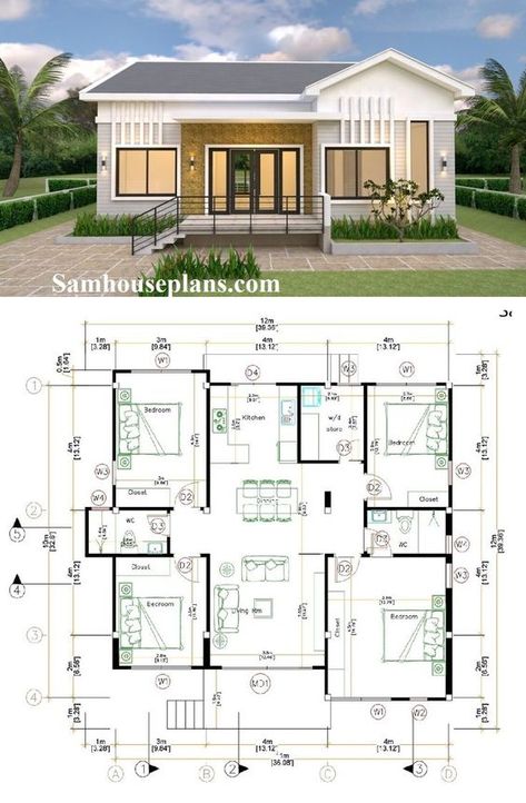 House Design Plans 4 Bedroom, 10x12 House Plans, 4 Bedroom One Floor House Plans, 3 Bedroom Small Home Floor Plans, House Plans 3 Bedroom 3 Bathroom, House Plans 40x40, 4 Bedroom House Floor Plans, Small 4 Bedroom House Plans Simple, Europe House Design