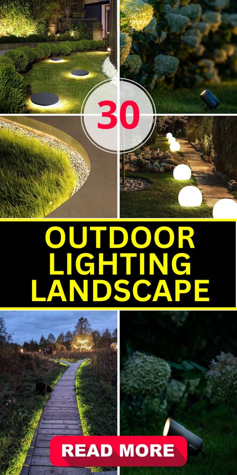 Top 30 Outdoor Lighting Landscape Designs for Magical Evenings Front Yard Solar Lights Ideas, Solar Landscape Lighting Ideas, Landscape Lighting Ideas Front Yards, Path Lighting Ideas, Front Yard Lighting, Landscaping Lights, Lighting Landscape, Garden Gate Design, Garden Spotlights