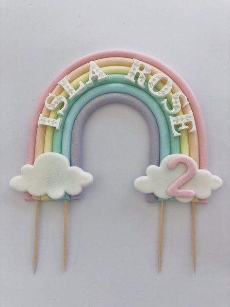 Unicorn Colours, Cake 2022, Edible Photo Cake, Unicorn First Birthday, Rainbow Cake Topper, Pastel Cakes, Edible Glue, Kosher Recipes, Fondant Toppers